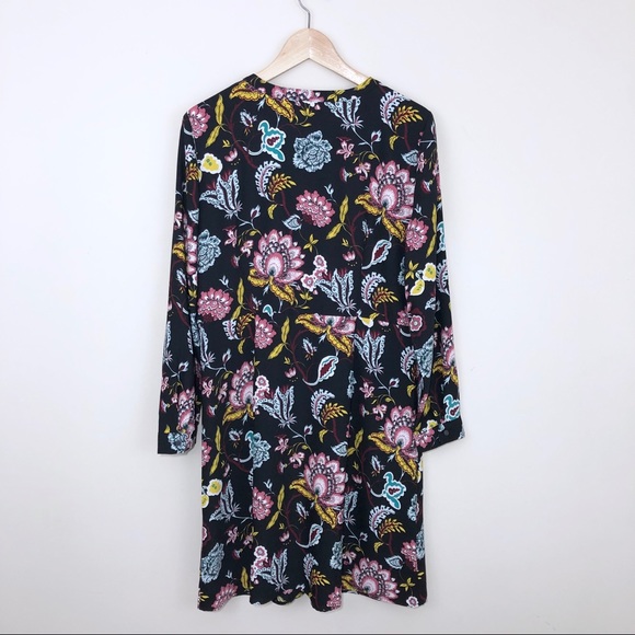 Ann Taylor Loft Floral Long Sleeve Dress 14P - Picture 6 of 6